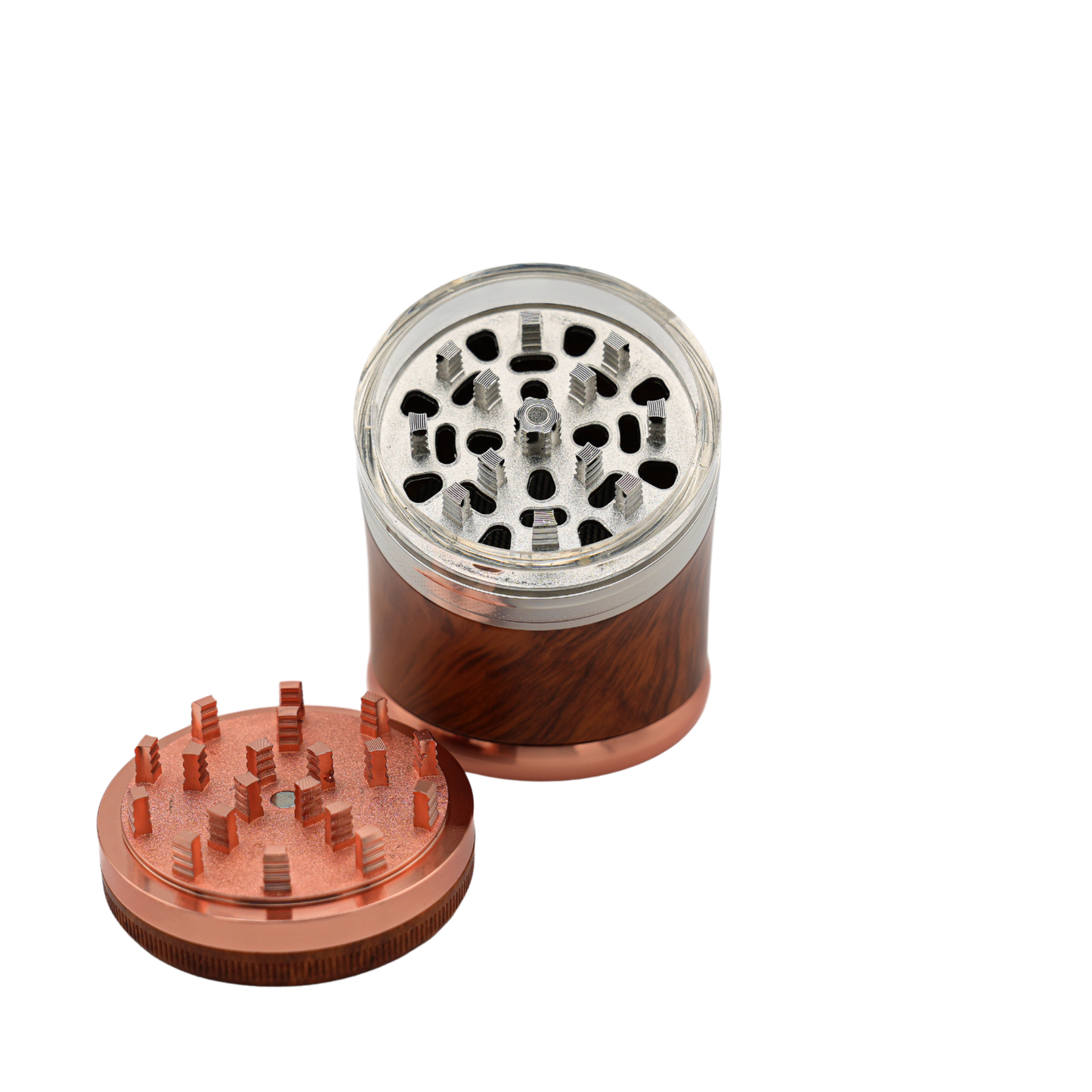 Chiko Chako® Comfort Crush Grinder | 4-teilig | Holzoptik | (Mahagoni)